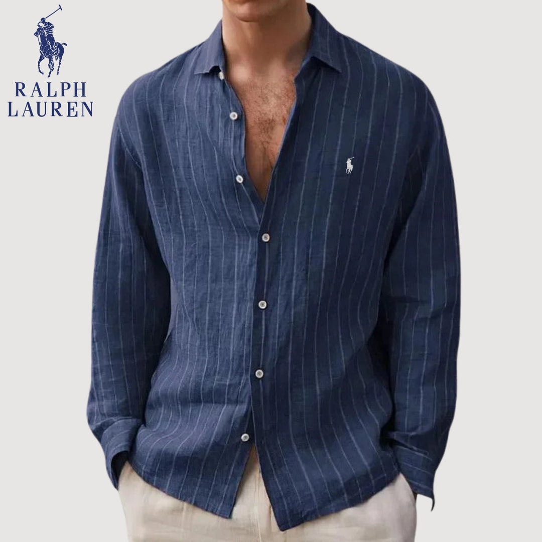 ᏒᎪᏞᏢᎻ ᏞᎪՍᏒЕΝ – Gestreiftes Casual-Hemd mit Knöpfen
