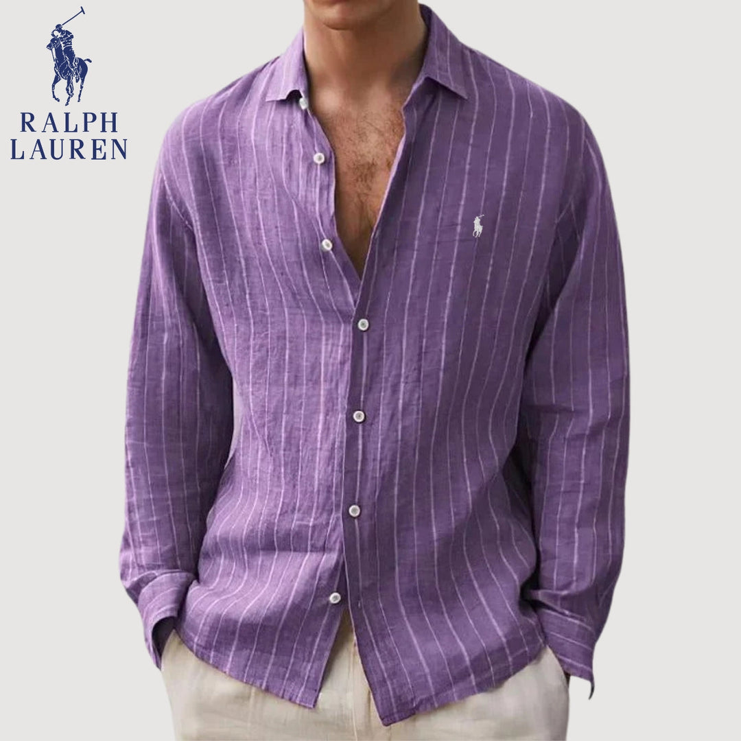 ᏒᎪᏞᏢᎻ ᏞᎪՍᏒЕΝ – Gestreiftes Casual-Hemd mit Knöpfen