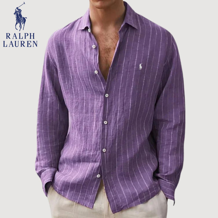 ᏒᎪᏞᏢᎻ ᏞᎪՍᏒЕΝ – Gestreiftes Casual-Hemd mit Knöpfen