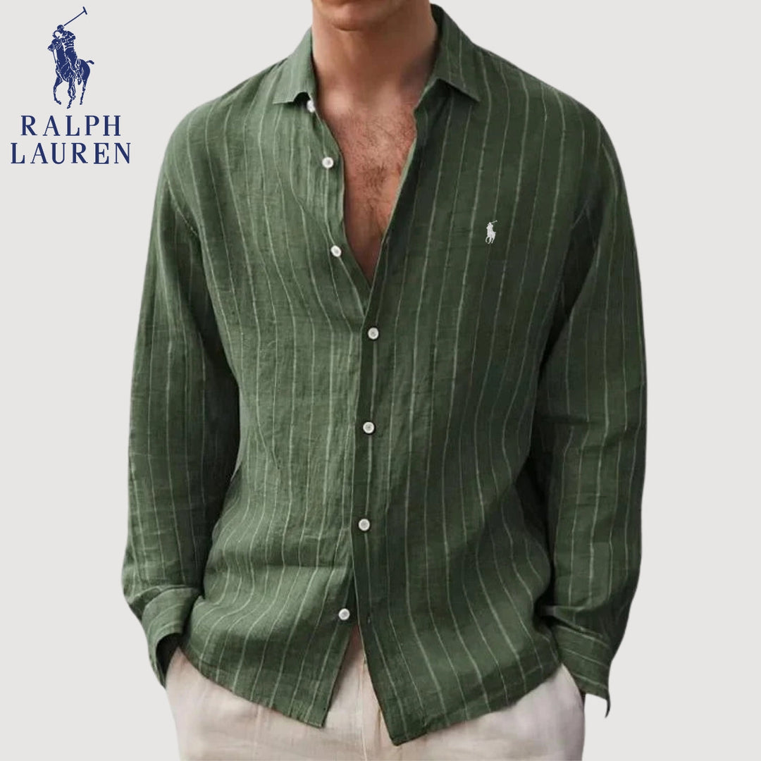 ᏒᎪᏞᏢᎻ ᏞᎪՍᏒЕΝ – Gestreiftes Casual-Hemd mit Knöpfen